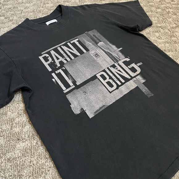 Anine Bing Georgie Washed Black ‘Paint It Bing’ Cotton Tee—L - Picture 6 of 10